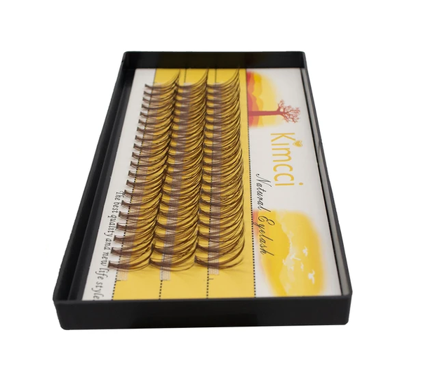 BROWN  60 Bundles Natural  Eyelash Extension Volume Faux Mink Eyelashes Individual 20D Cluster Lashes Cilia SILK