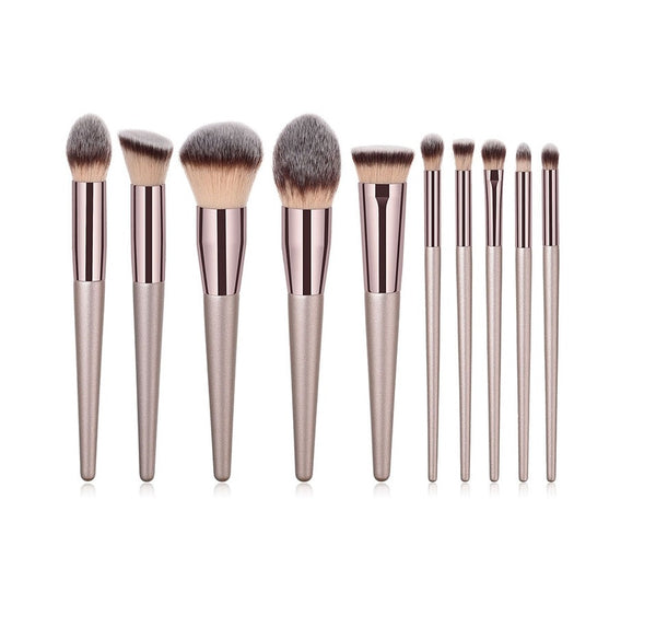 Hot Champagne Makeup Brushes Set for Women Cosmetic Foundation Powder Blush Eyeshadow Kabuki Blending Make Up Brush Beauty Tools