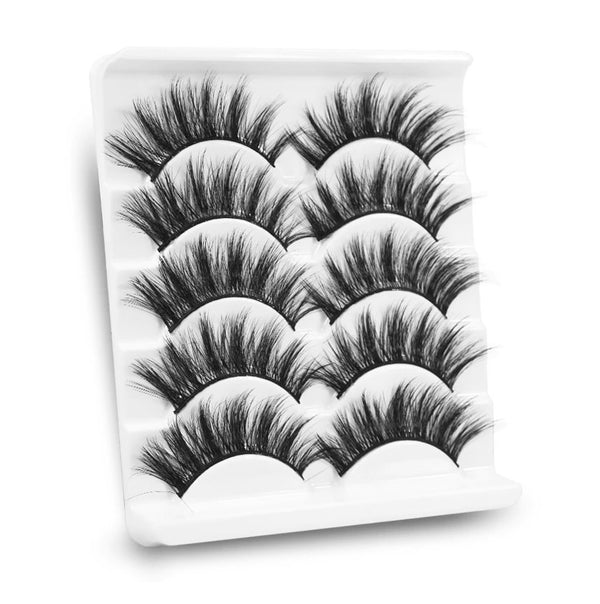 5pairs Natural false eyelashes with thick false eyelash extensions Reusable 3D false eyelashes