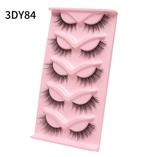 New 2/5/10Pairs Segmented False Eyelashes DD curl Russian Strips Lashes Faux 3D Mink Lashes Colorful Eyelash Extension