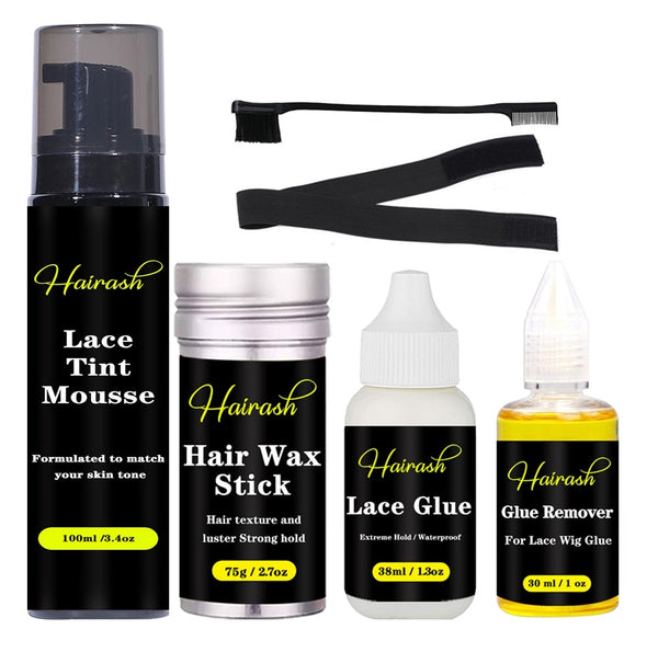 Lace Tint Mousse Waterproof Lace Wig Glue For Lace Front Wig Invisible Hair Glue+Wax Stick Edge Control + Glue Remover