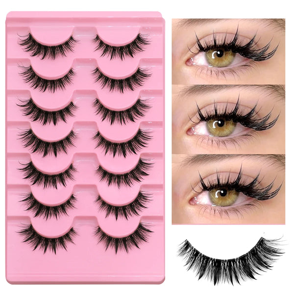 Invisible Band Lashes 3d Mink Lashes Short Length Transparent Stem Soft Natural Looking Eyelashes