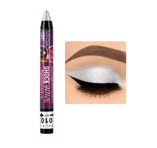 2 In 1 Pearlescent Eyeshadow Lipstick Stick Pencil Waterproof Glitter Matte Eye Shadow Makeup Pigment Silkworm Eyeshadow Pen