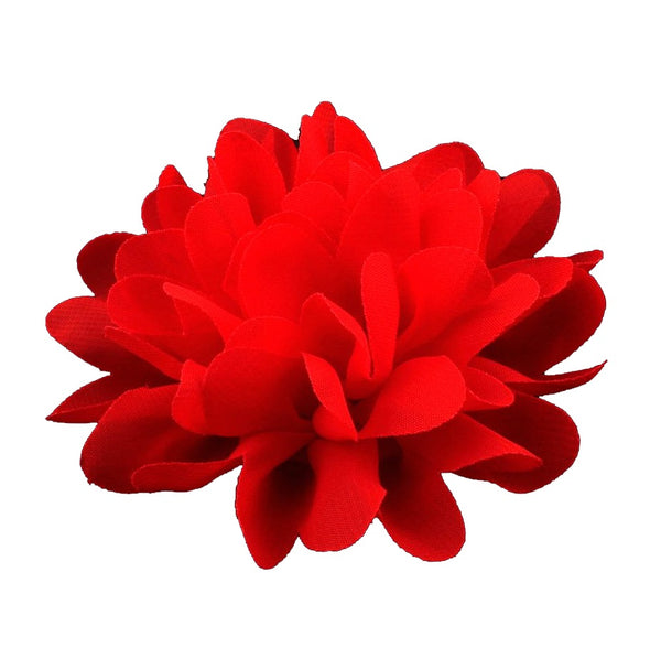 4" 16colors Big Fluffy Chiffon Hair Flower Clips For Kids Hair Accessories Fabric Flowers Clip For Kids Headbands DIY