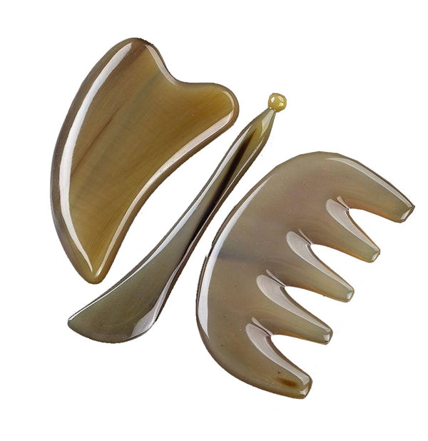 Natural Ox Horn Gua Sha Board Comb Scraper Physical Therapy Face Massager Facial Lift Neck Body Scraping Massage Beauty Tools