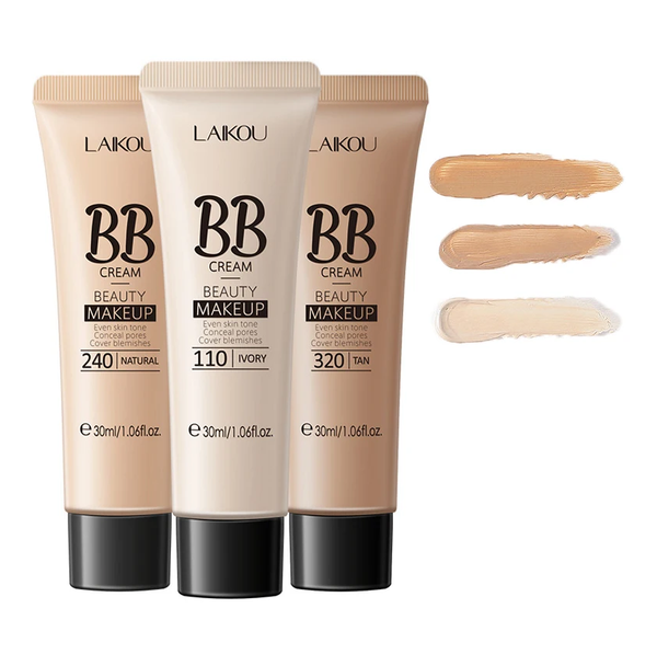 BB Cream Brighten Even Skin Tone Liquid Foundation Moisturizing Hydrating Concealer Cover Blemishes Conceal Pores Makeup Base+