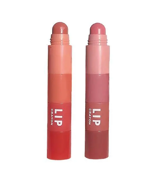 4 In 1 Nude Matte Lipstick Pencil Kit Velvet Sexy Red Lip Tint Non-stick Cup Multi color Lipstick Pen