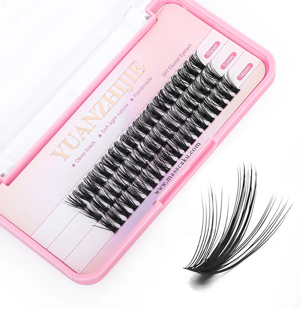 Soft Ribbon Segmented False Bundles Eyelashes DIY Individual Clusters Lash Extensions Faux Mink Lashes